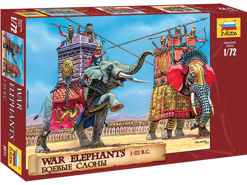 Zvezda figurky War Elephants III-II B. C. (1:72)