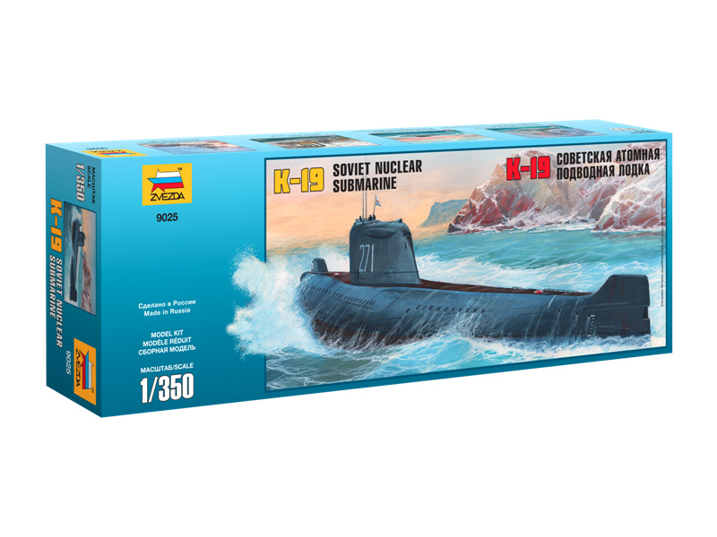 Plastikový model ponorky Zvezda 9025 K-19 Soviet Nuclear Submarine "Hotel" Class (1:350)