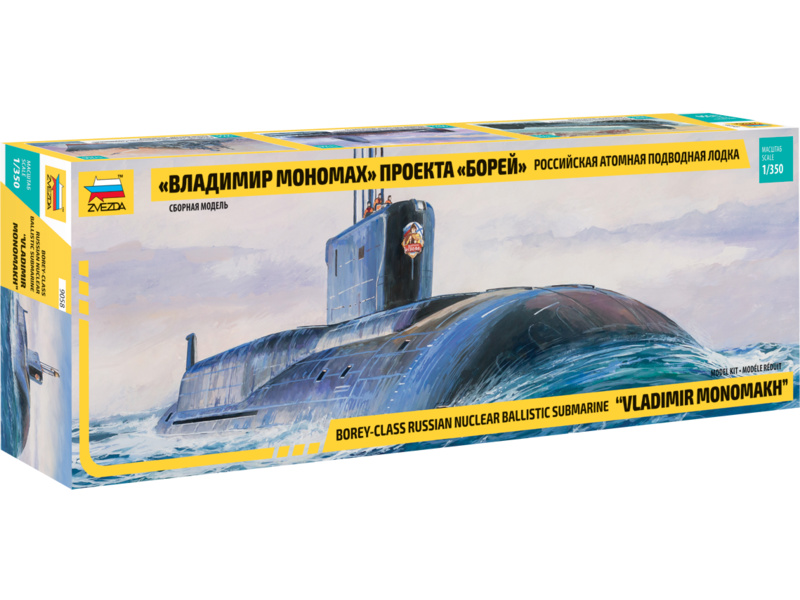 Plastikový model ponorky Zvezda 9058 SSBN "Borey" Nuclear Submarine (1:350)